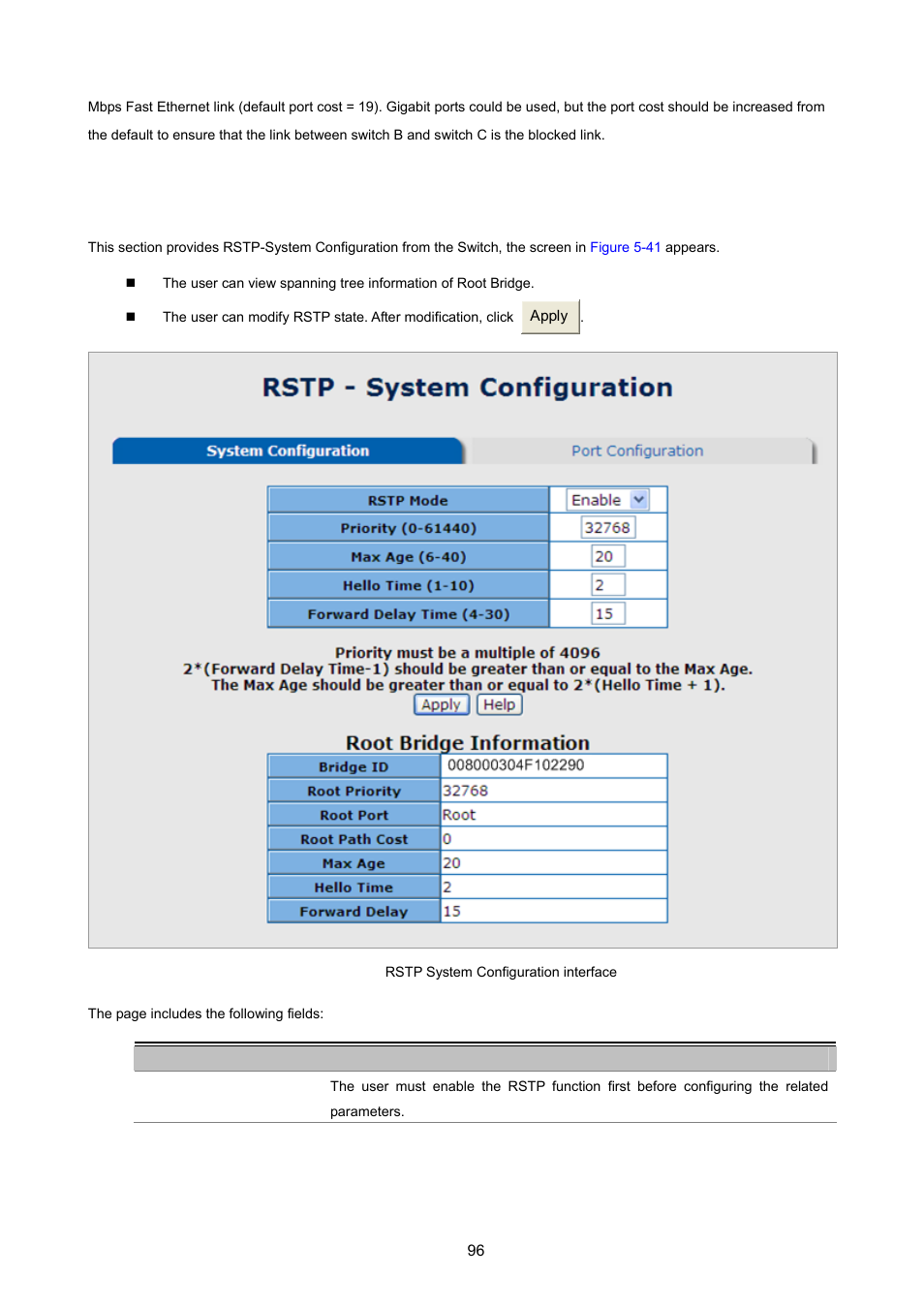 4 rstp system configuration | PLANET ISW-1022MPT User Manual | Page 96 / 167