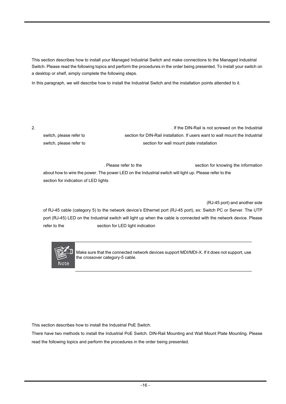 2 install the switch, 1 installation steps, 2 din-rail mounting | Nstall the switch | PLANET ISW-504PS User Manual | Page 16 / 89