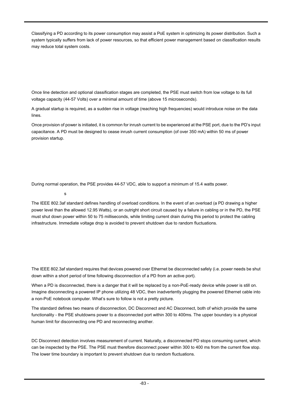 3 start-up, 4 operation, 5 power disconnection scenarios | Tart, Peration, Ower, Isconnection, Cenarios | PLANET ISW-504PS User Manual | Page 83 / 89