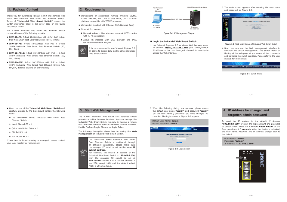 PLANET ISW-504PS User Manual | 2 pages