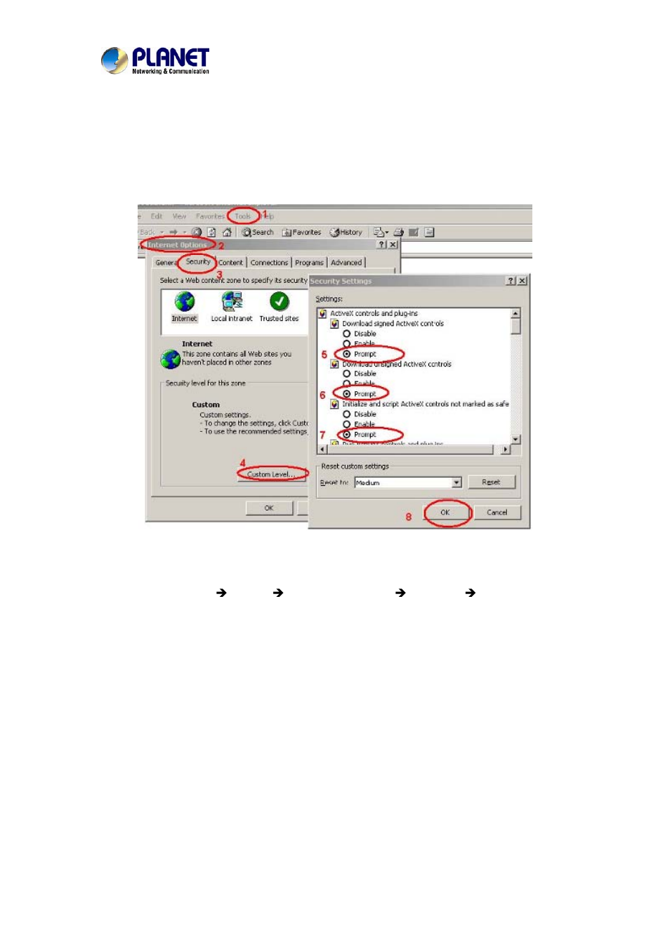 2 internet explorer 7 for windows xp | PLANET IVS-2120 User Manual | Page 28 / 87