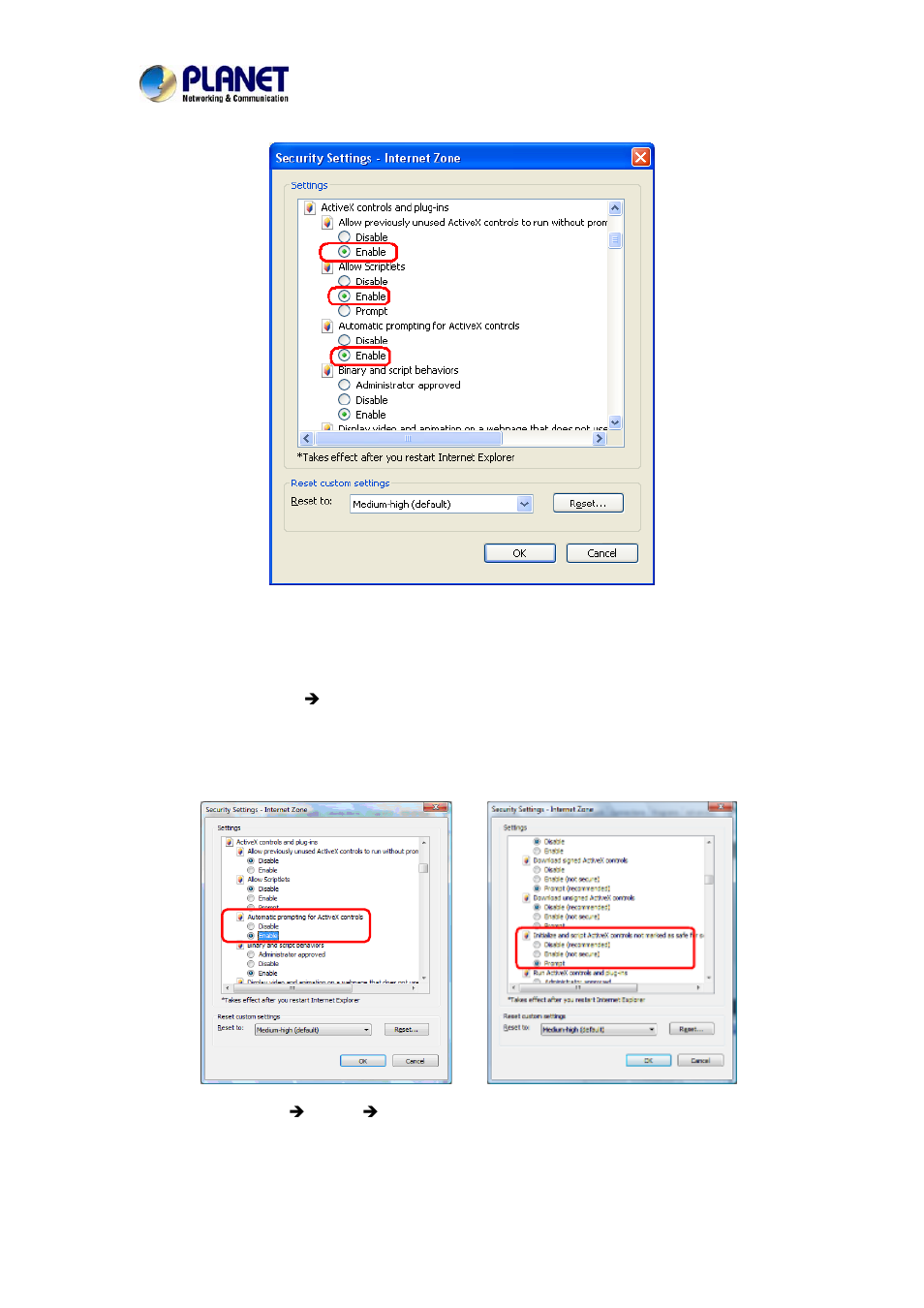 3 internet explorer 7 for windows vista | PLANET IVS-2120 User Manual | Page 29 / 87