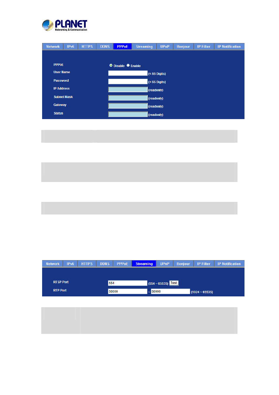 Streaming | PLANET IVS-2120 User Manual | Page 44 / 87