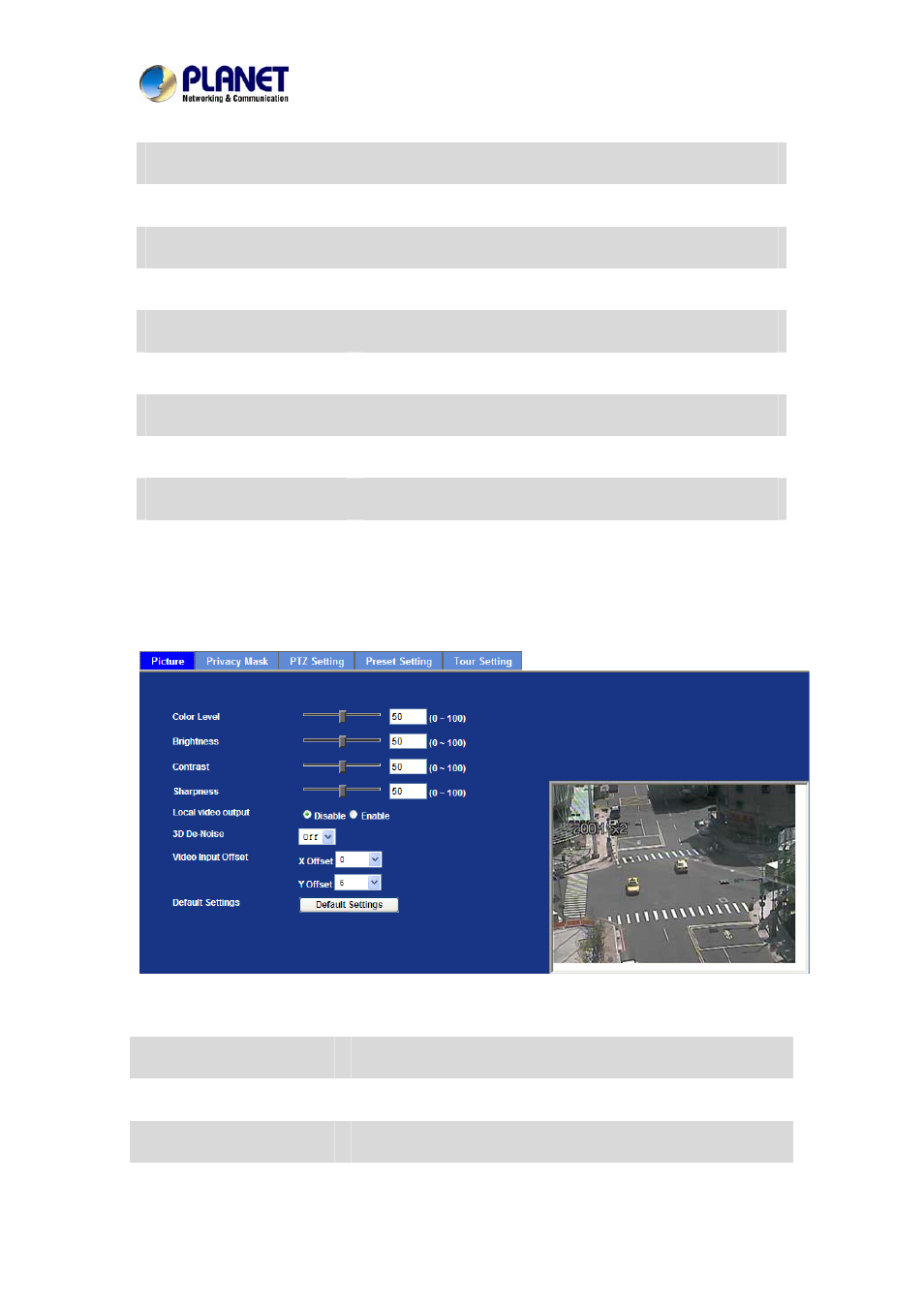 Adjusting camera configuration, Picture | PLANET IVS-2120 User Manual | Page 48 / 87