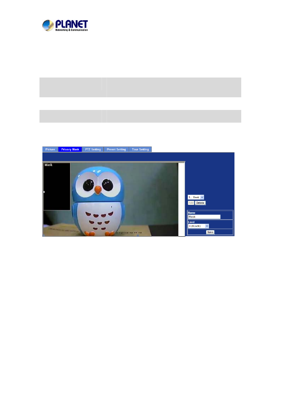 Privacy mask | PLANET IVS-2120 User Manual | Page 49 / 87
