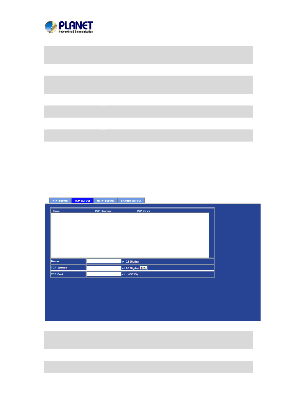Tcp server | PLANET IVS-2120 User Manual | Page 69 / 87