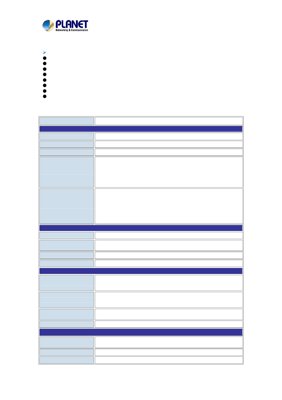 Product specifications, Easy installation & management | PLANET IVS-2120 User Manual | Page 9 / 87