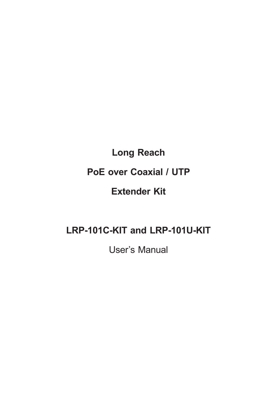 PLANET LRP-101C-KIT User Manual | 36 pages