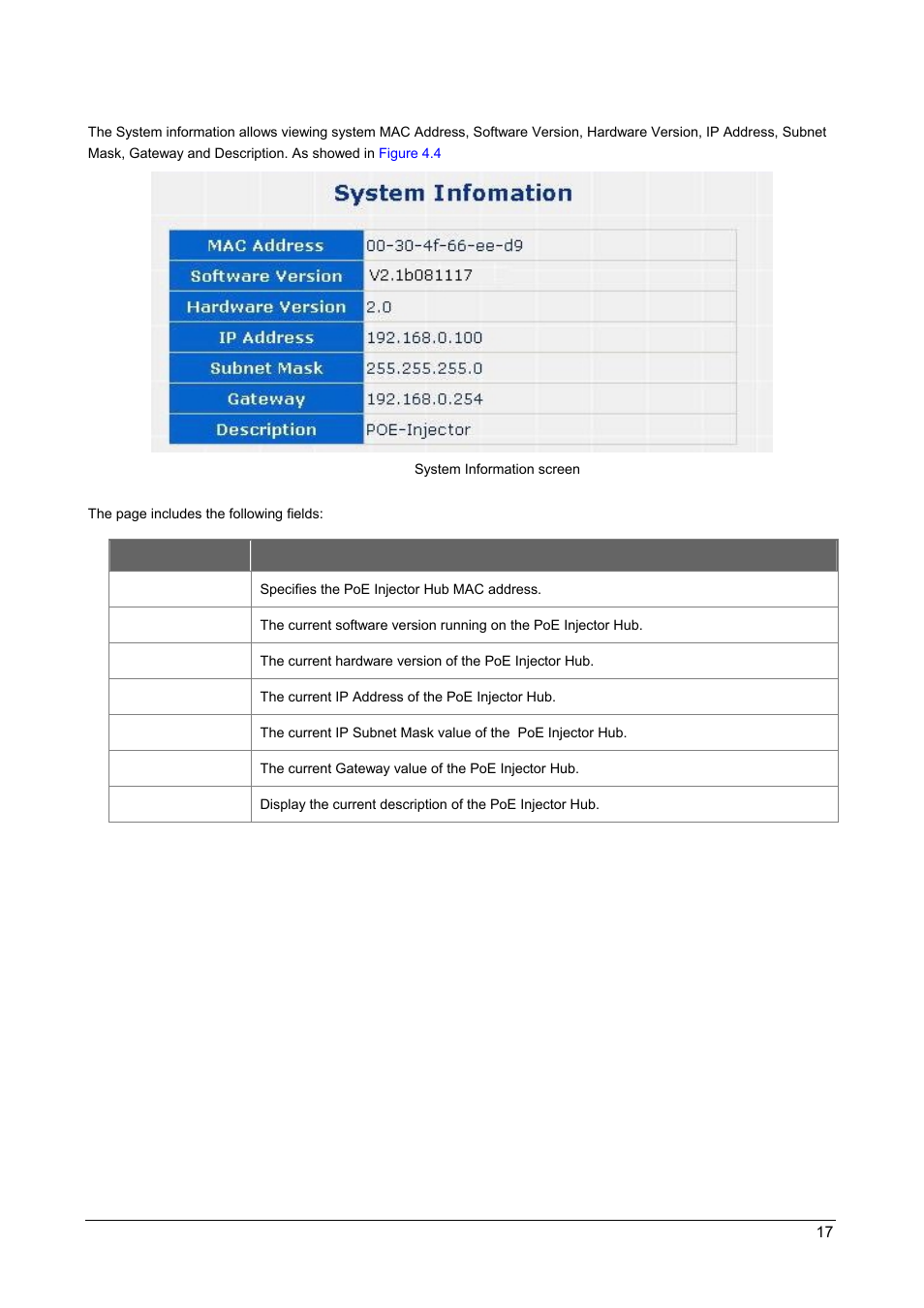 1 system information | PLANET POE-1200 User Manual | Page 20 / 45