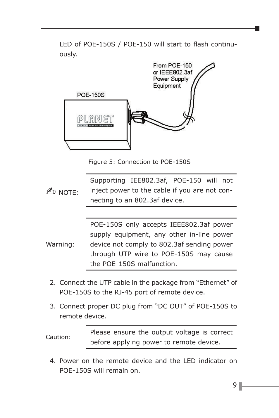 PLANET POE-150 User Manual | Page 13 / 22