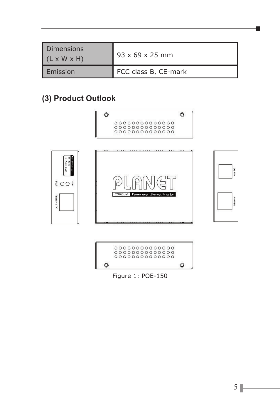 PLANET POE-150 User Manual | Page 9 / 22