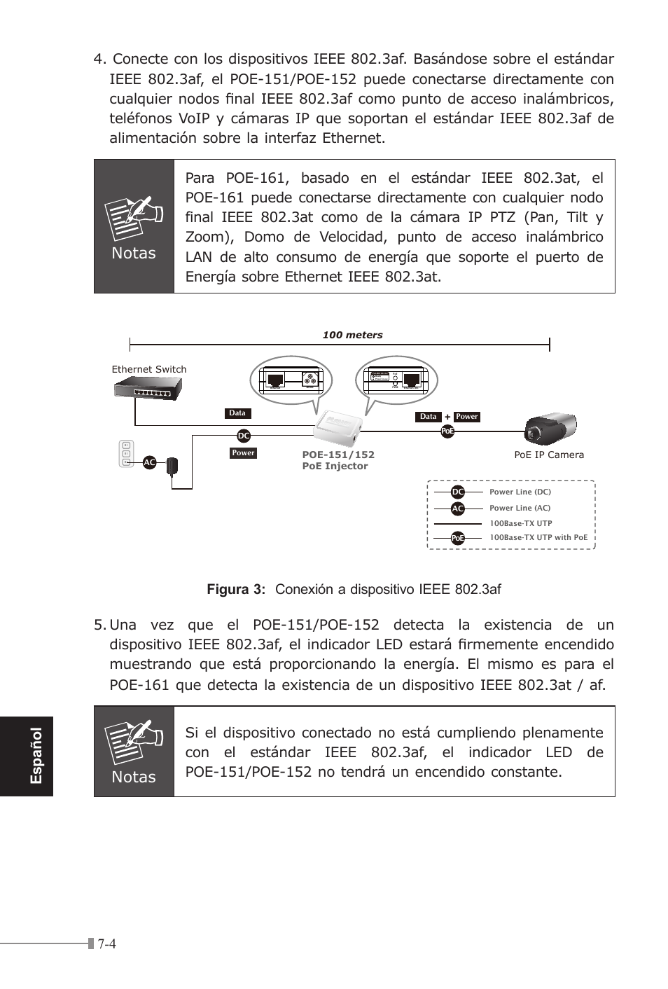 Notas, Español | PLANET POE-151 User Manual | Page 46 / 52