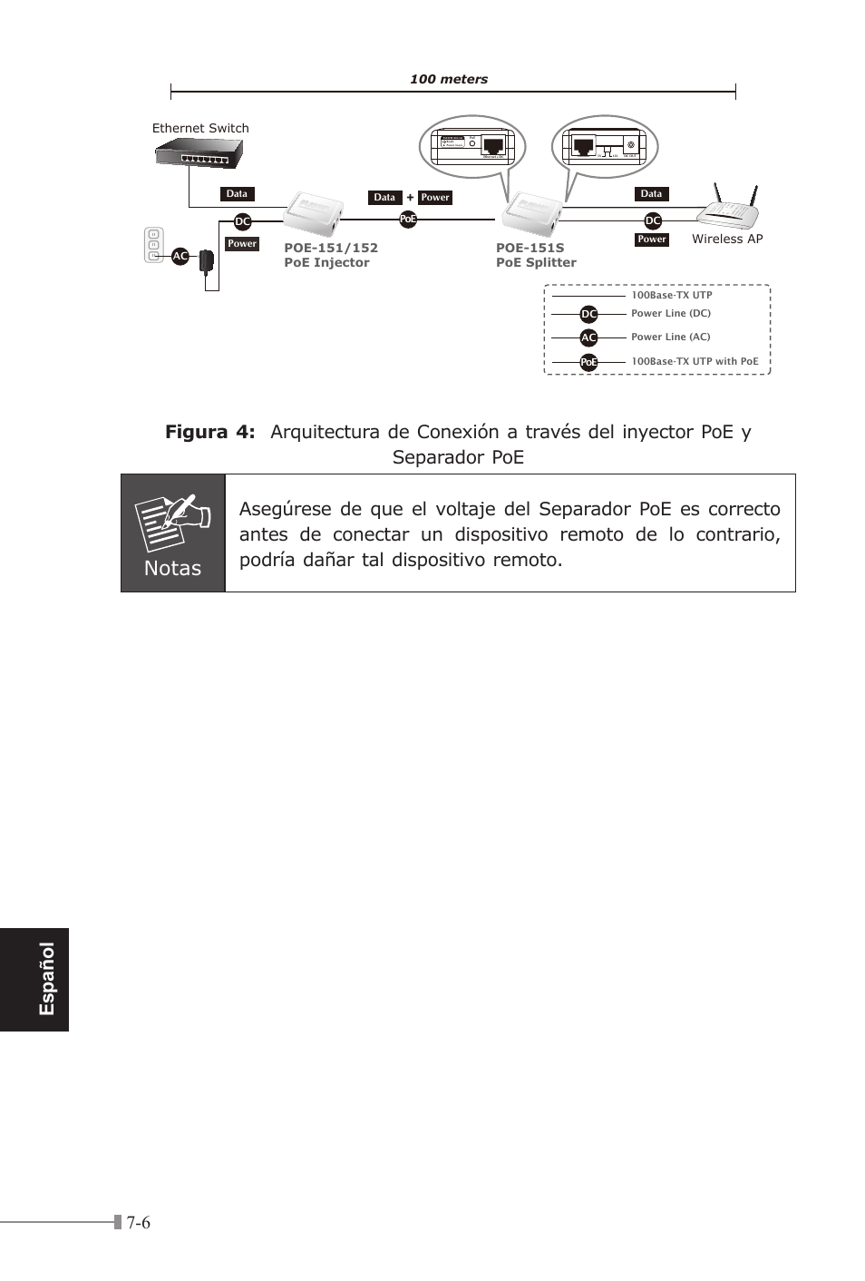 Notas, Español | PLANET POE-151 User Manual | Page 48 / 52