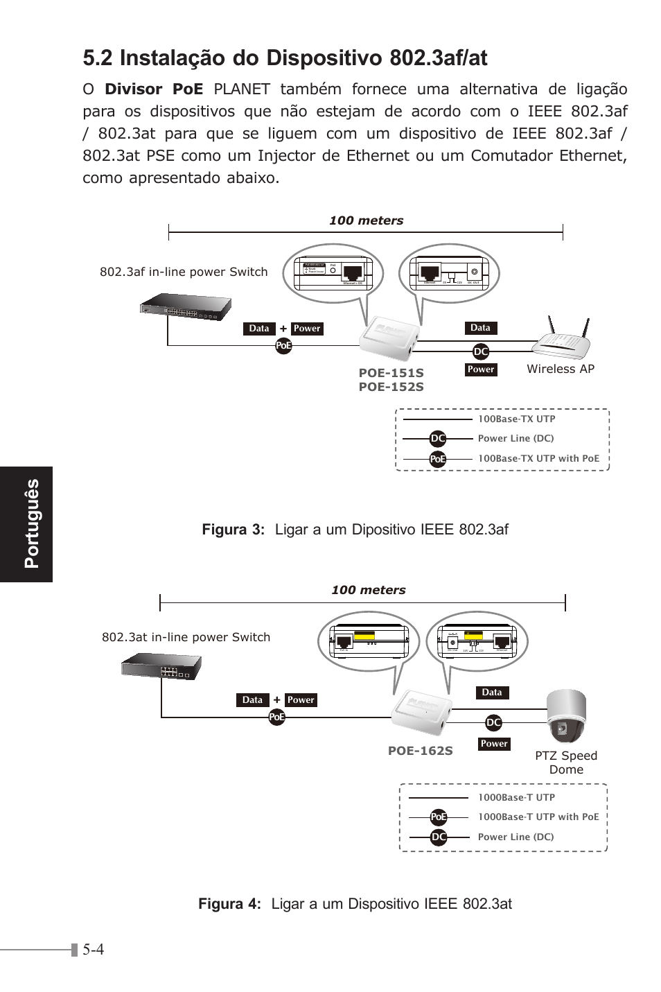 Português | PLANET POE-151S User Manual | Page 40 / 60