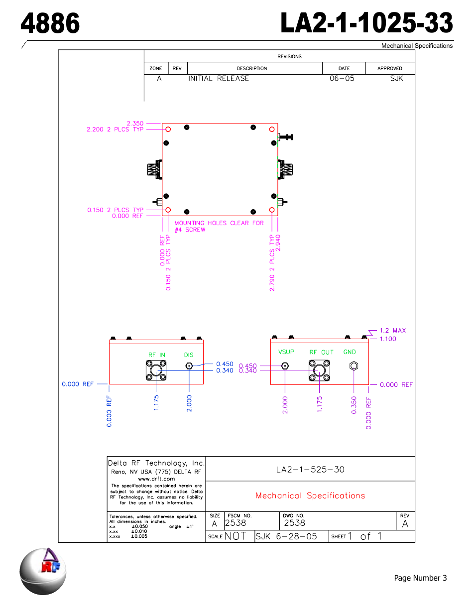 Delta Electronics LA2-1-1025-33 User Manual | Page 3 / 6