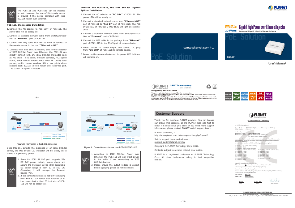 Customer support | PLANET POE-161 User Manual | Page 2 / 2