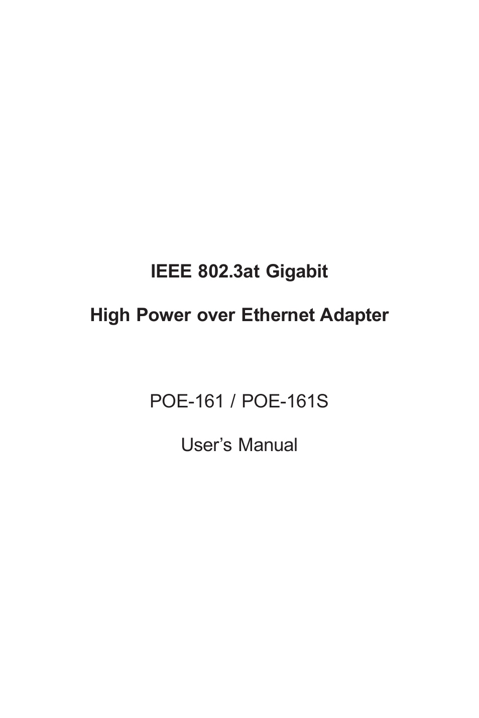 PLANET POE-161 User Manual | 24 pages