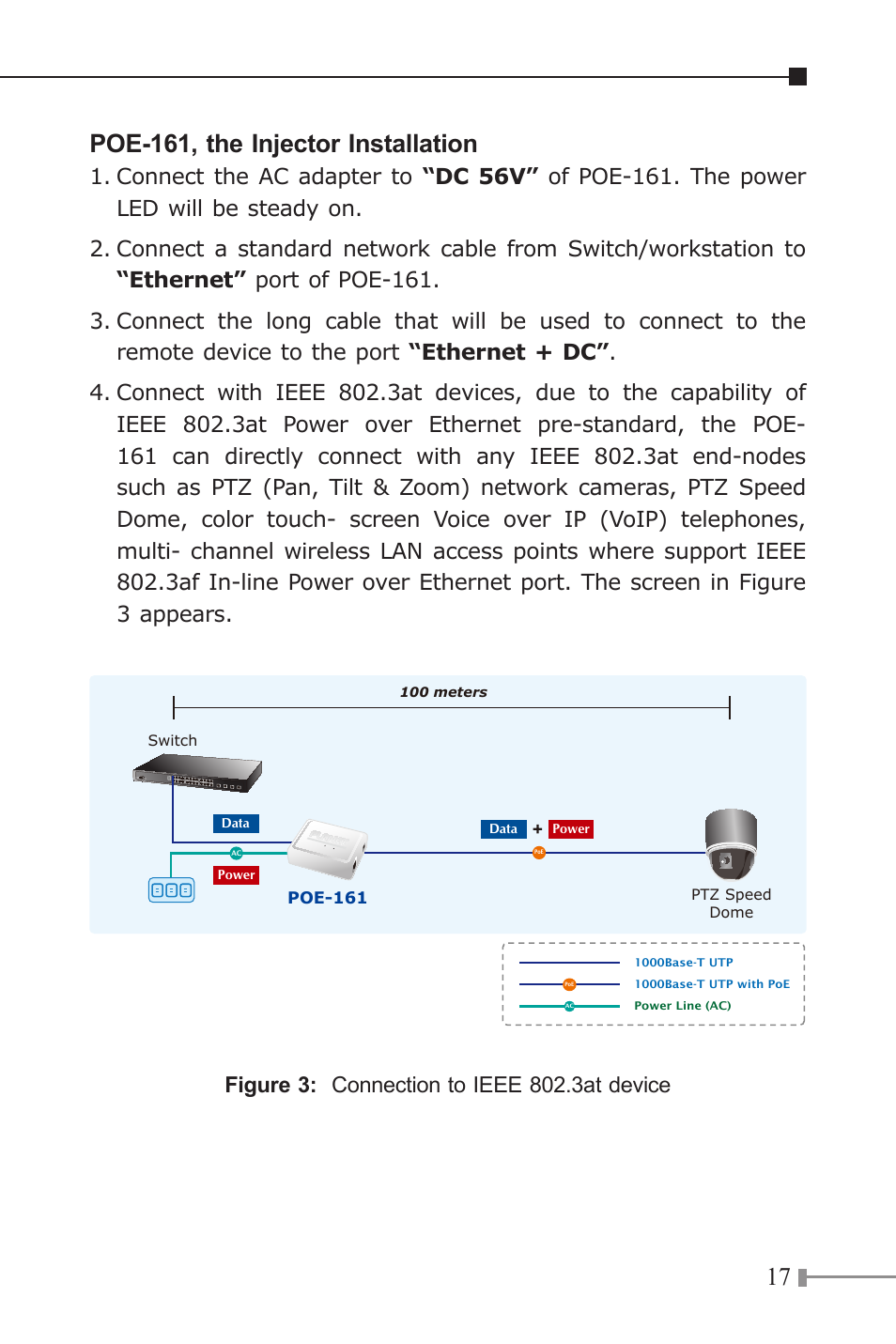 1 poe-161, the injector installation | PLANET POE-161 User Manual | Page 17 / 24