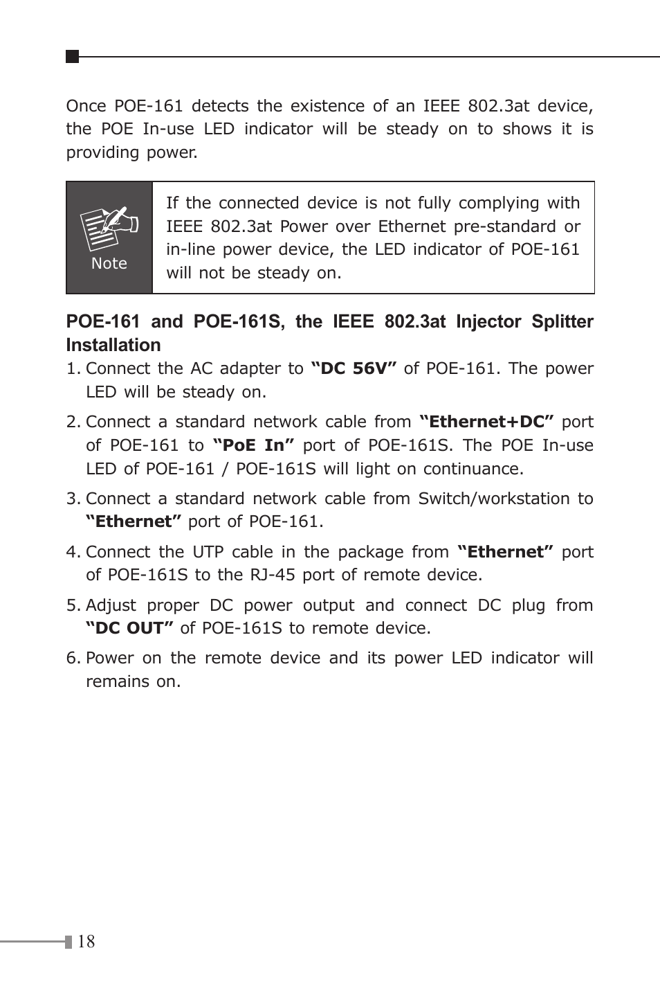 PLANET POE-161 User Manual | Page 18 / 24