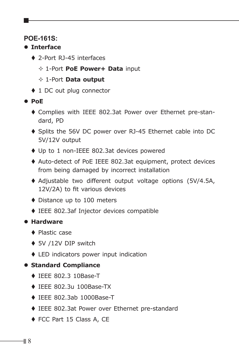 PLANET POE-161 User Manual | Page 8 / 24