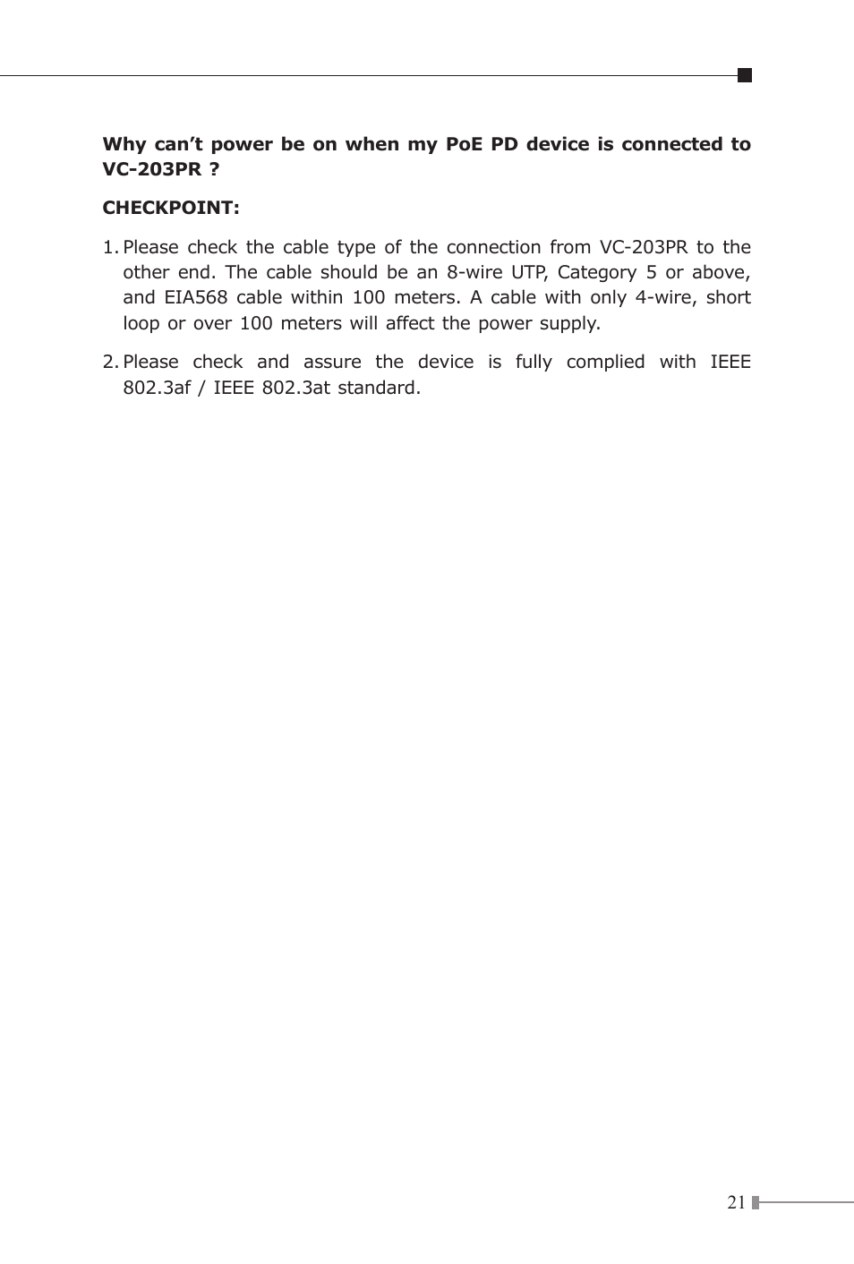 PLANET VC-203PR User Manual | Page 21 / 24