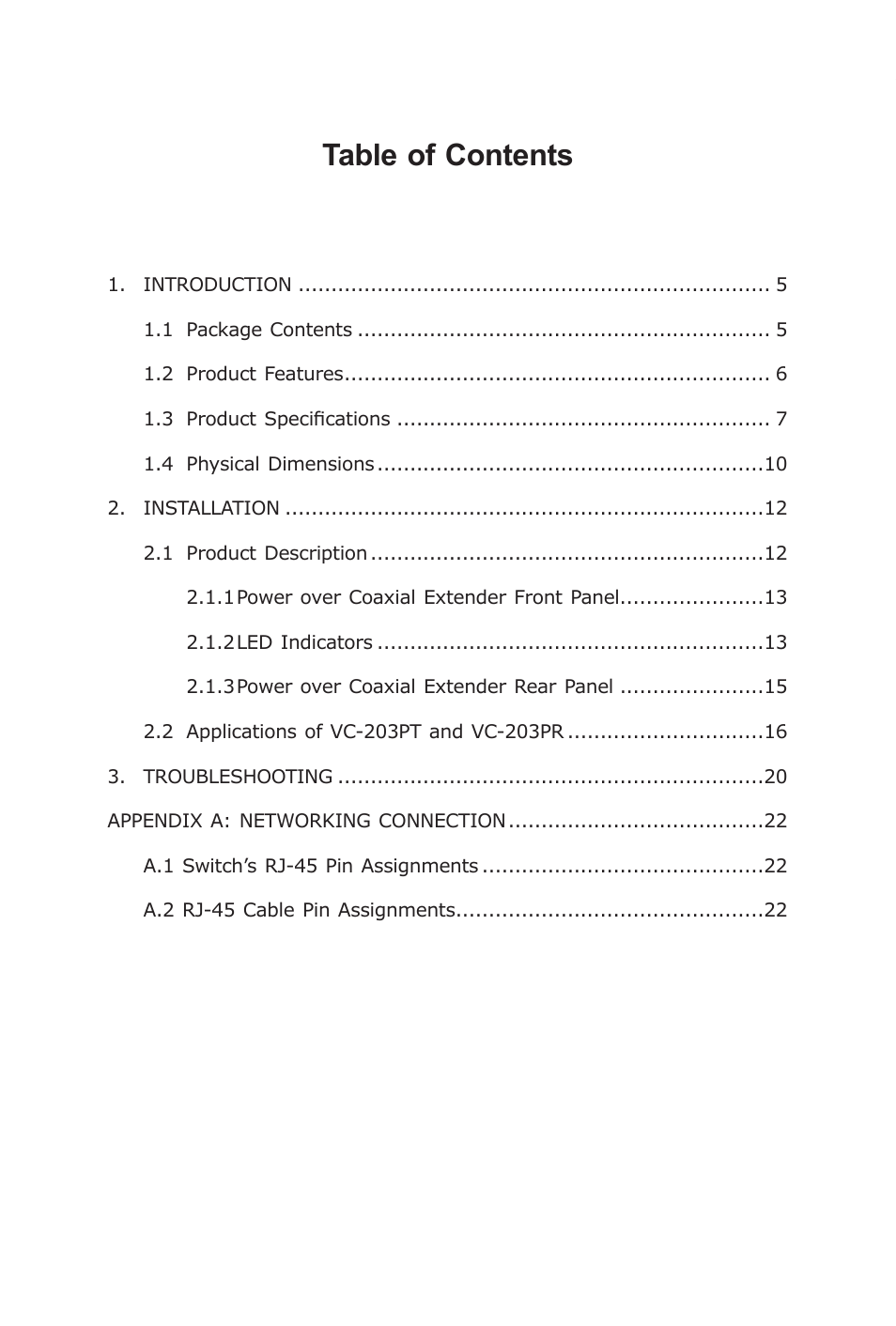 PLANET VC-203PR User Manual | Page 4 / 24