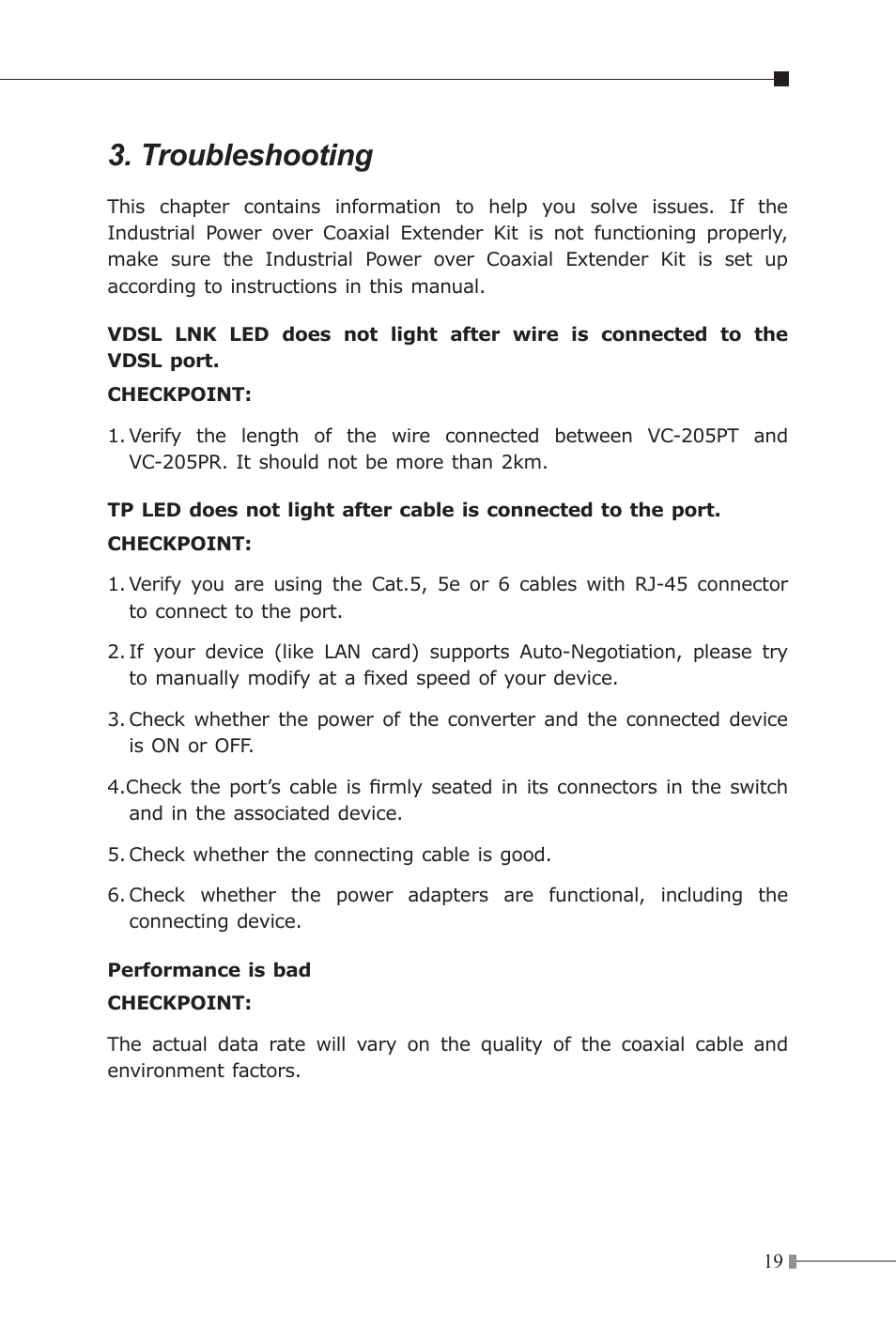 Troubleshooting | PLANET VC-205-KIT User Manual | Page 19 / 24