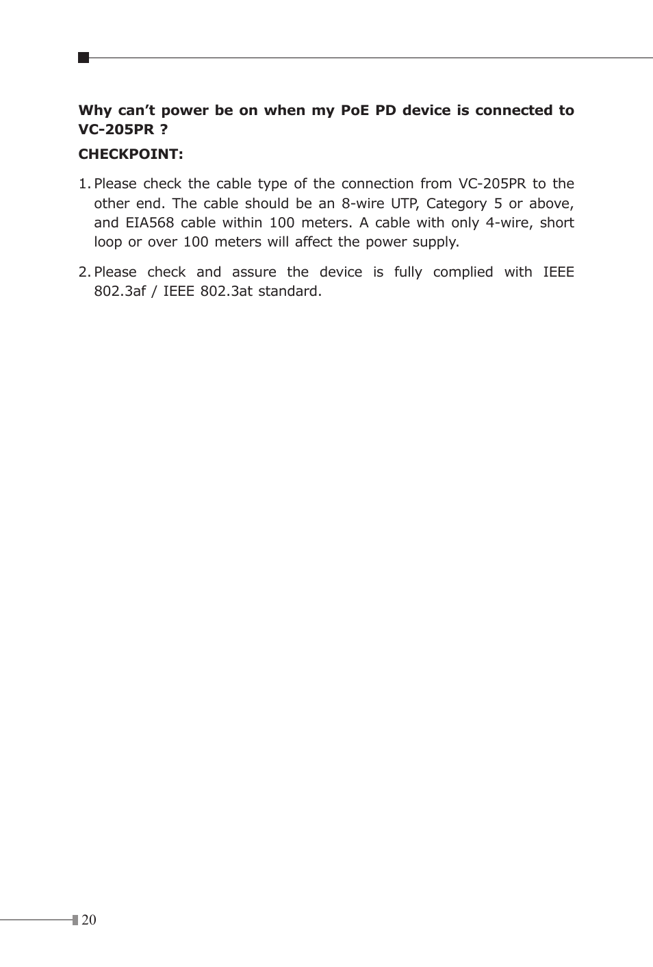 PLANET VC-205-KIT User Manual | Page 20 / 24
