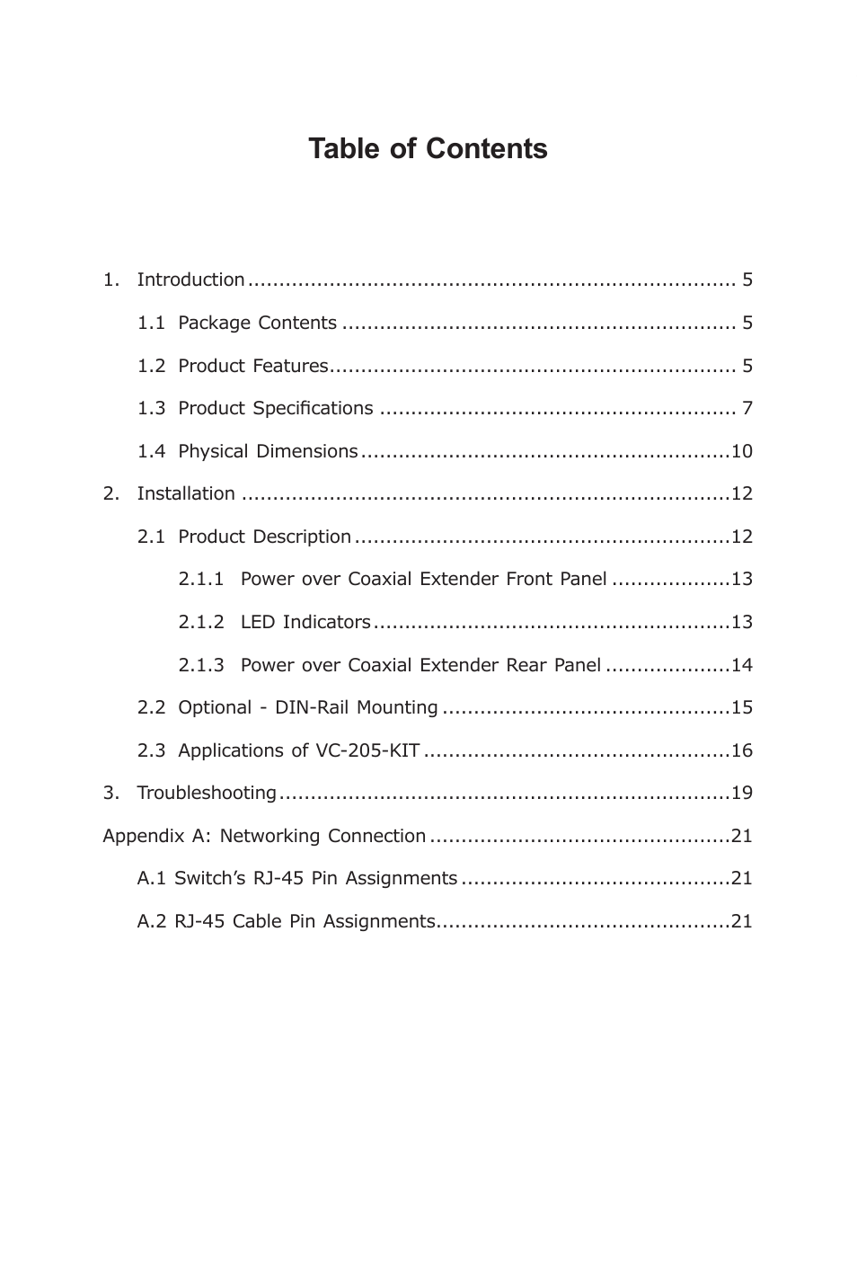 PLANET VC-205-KIT User Manual | Page 4 / 24