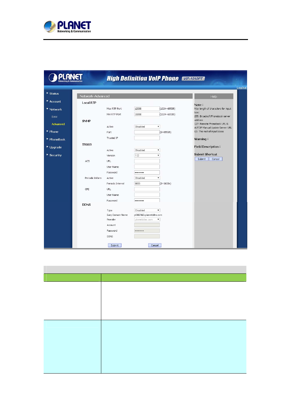 7 network / advanced, Etwork, Dvanced | PLANET VIP-1010PT User Manual | Page 48 / 78