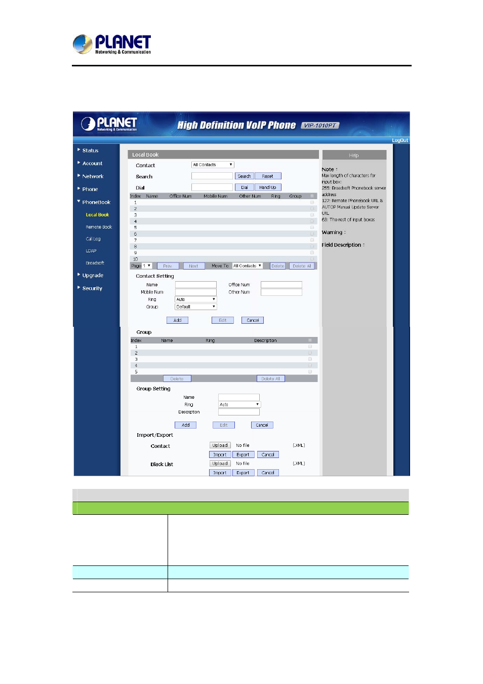 17 phone book->local phone book, Hone, Ocal | PLANET VIP-1010PT User Manual | Page 65 / 78