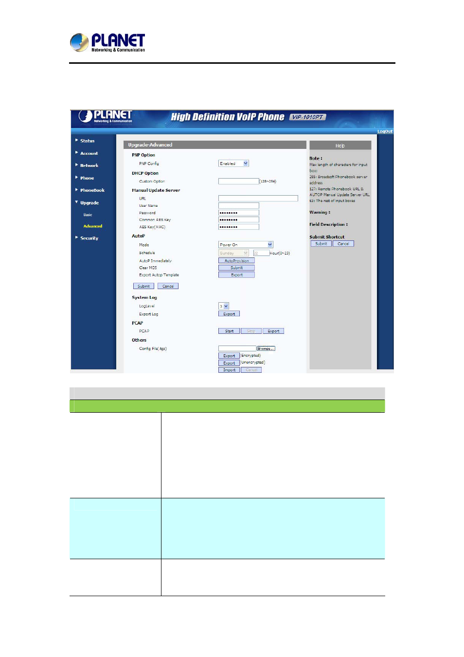 23 upgrade->advanced, Pgrade, Dvanced | PLANET VIP-1010PT User Manual | Page 71 / 78