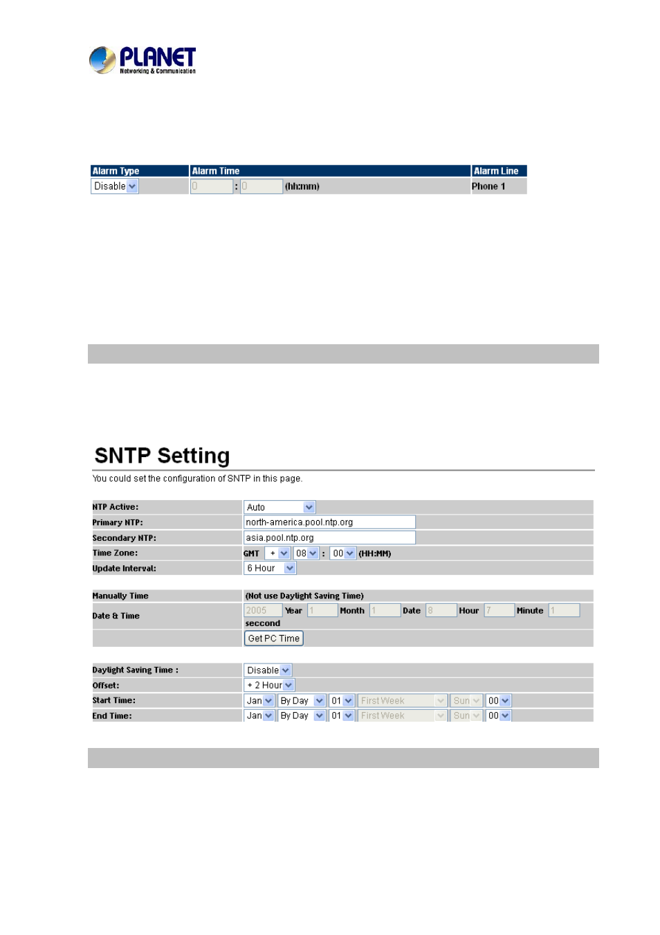 Sntp setting, Volume setting | PLANET VIP-156PE User Manual | Page 27 / 75