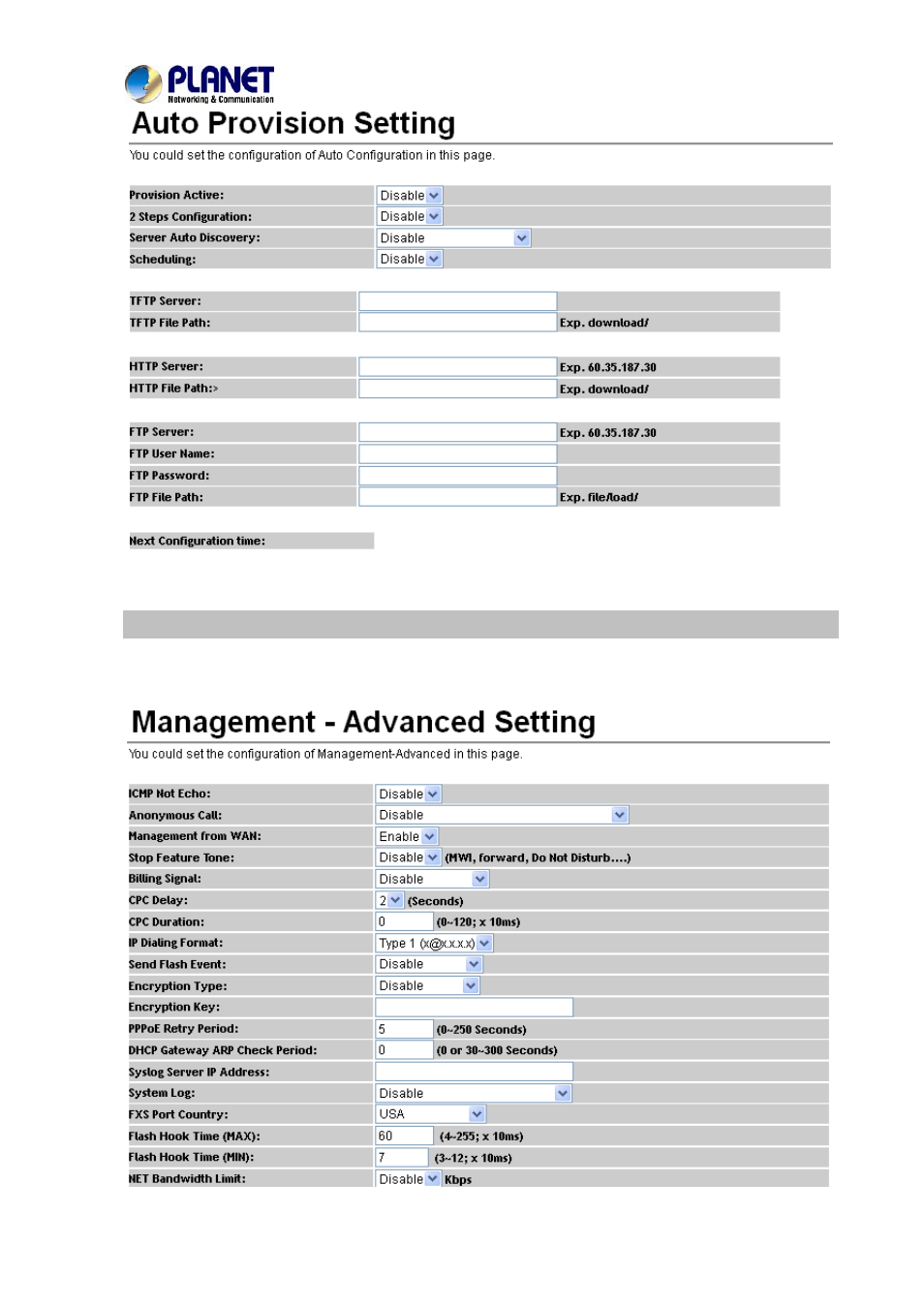 Management-advanced setting | PLANET VIP-156PE User Manual | Page 50 / 75