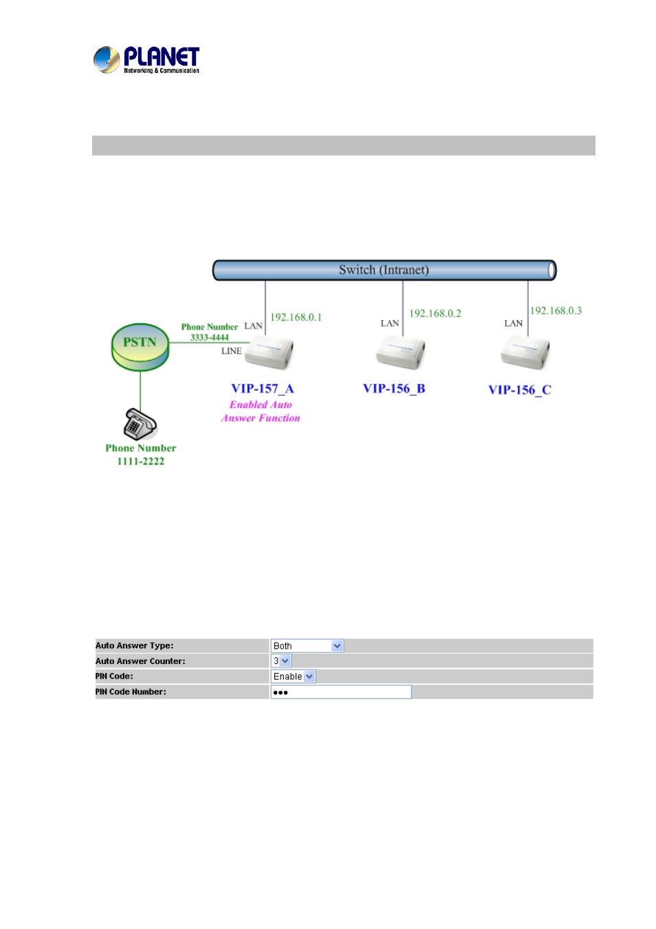 Case 8: auto answer feature_pstn to ip | PLANET VIP-156PE User Manual | Page 66 / 75