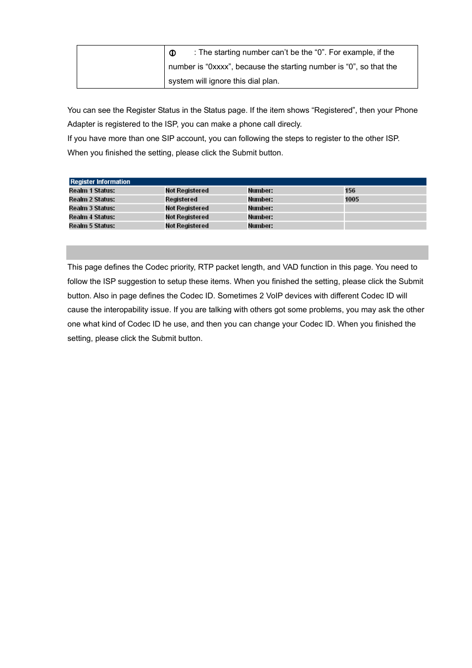 Codec setting | PLANET VIP-156PE User Manual | Page 39 / 68
