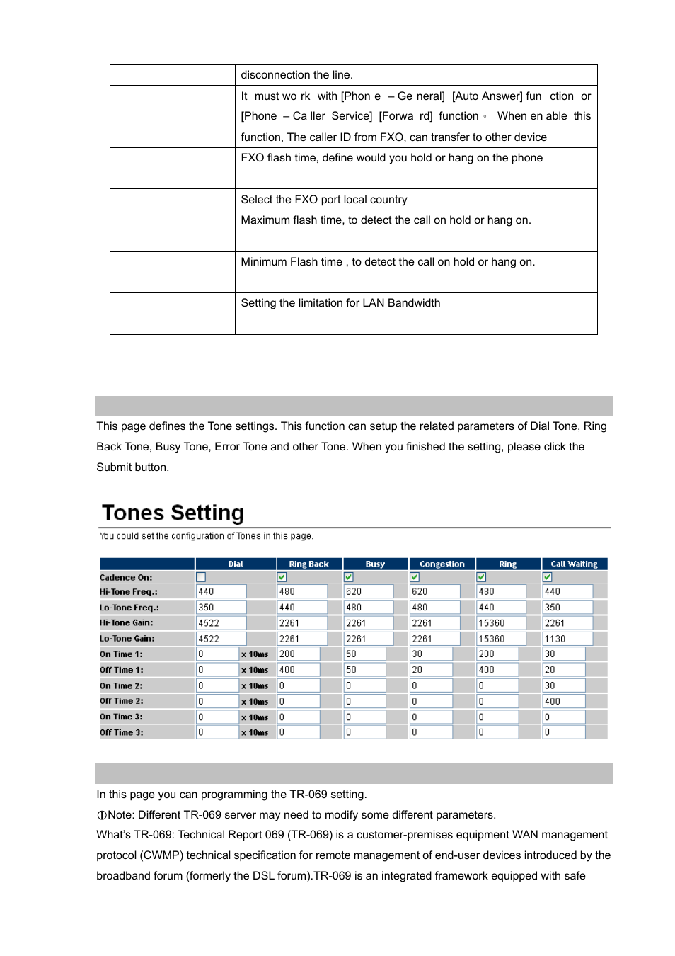 Tones, Tr-069 | PLANET VIP-156PE User Manual | Page 47 / 68