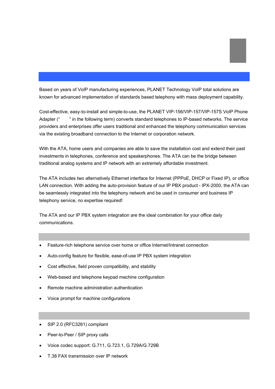 Chapter 1 introduction, Overview, Chapter 1 | Introduction | PLANET VIP-156PE User Manual | Page 6 / 68