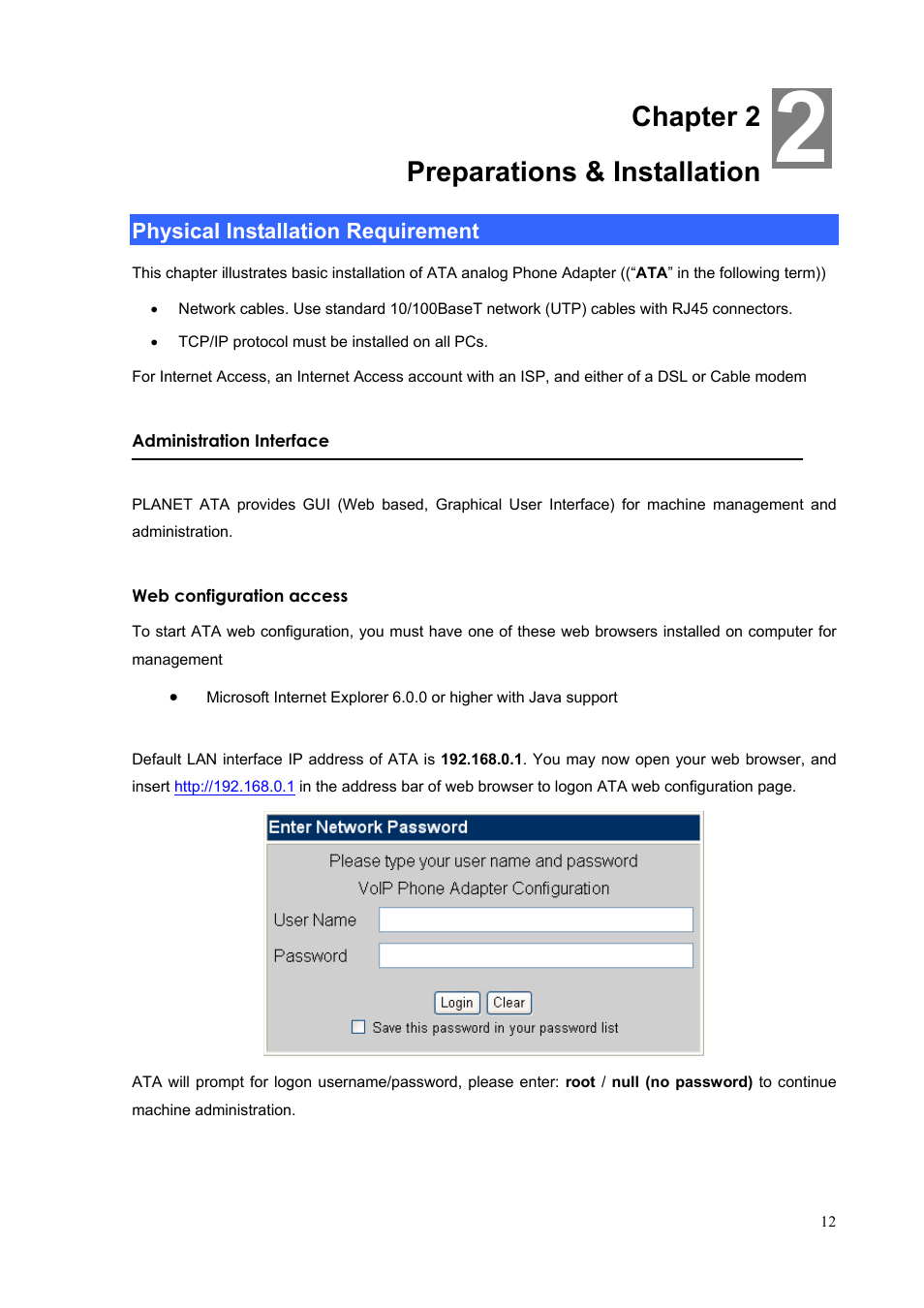 Chapter 2 preparations & installation | PLANET VIP-156PE User Manual | Page 16 / 76