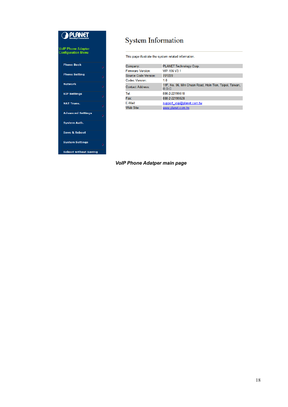 PLANET VIP-156PE User Manual | Page 18 / 76