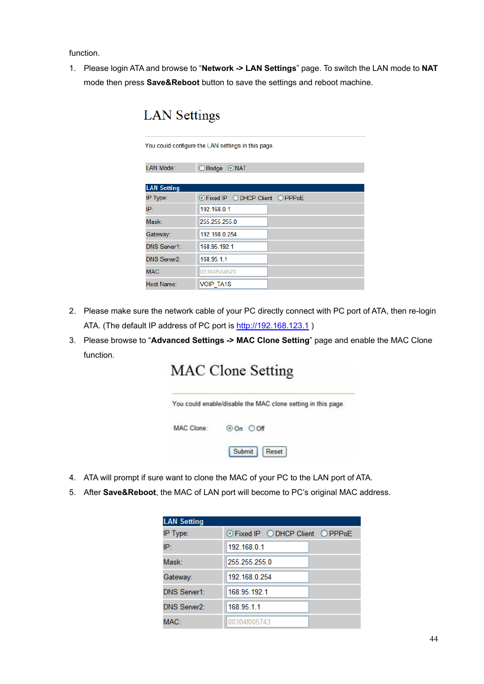 PLANET VIP-156PE User Manual | Page 44 / 76