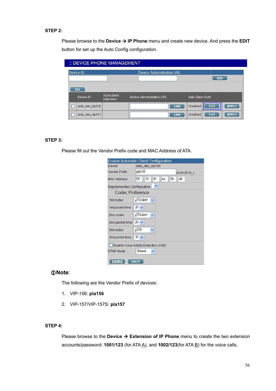 PLANET VIP-156PE User Manual | Page 56 / 76