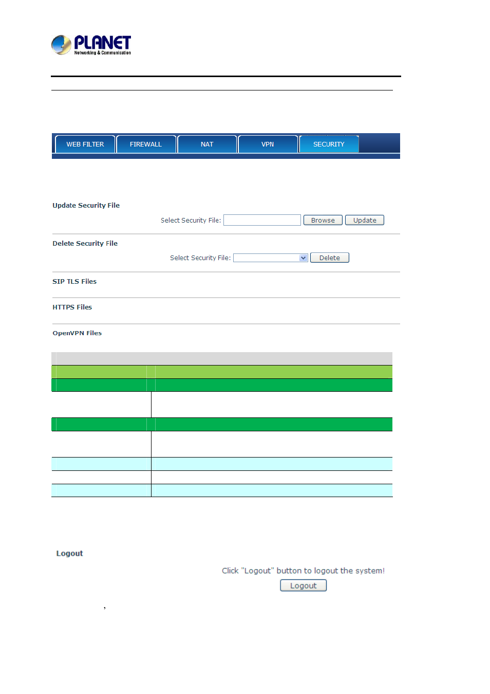 8 logout, Logout | PLANET VIP-2020PT User Manual | Page 103 / 107