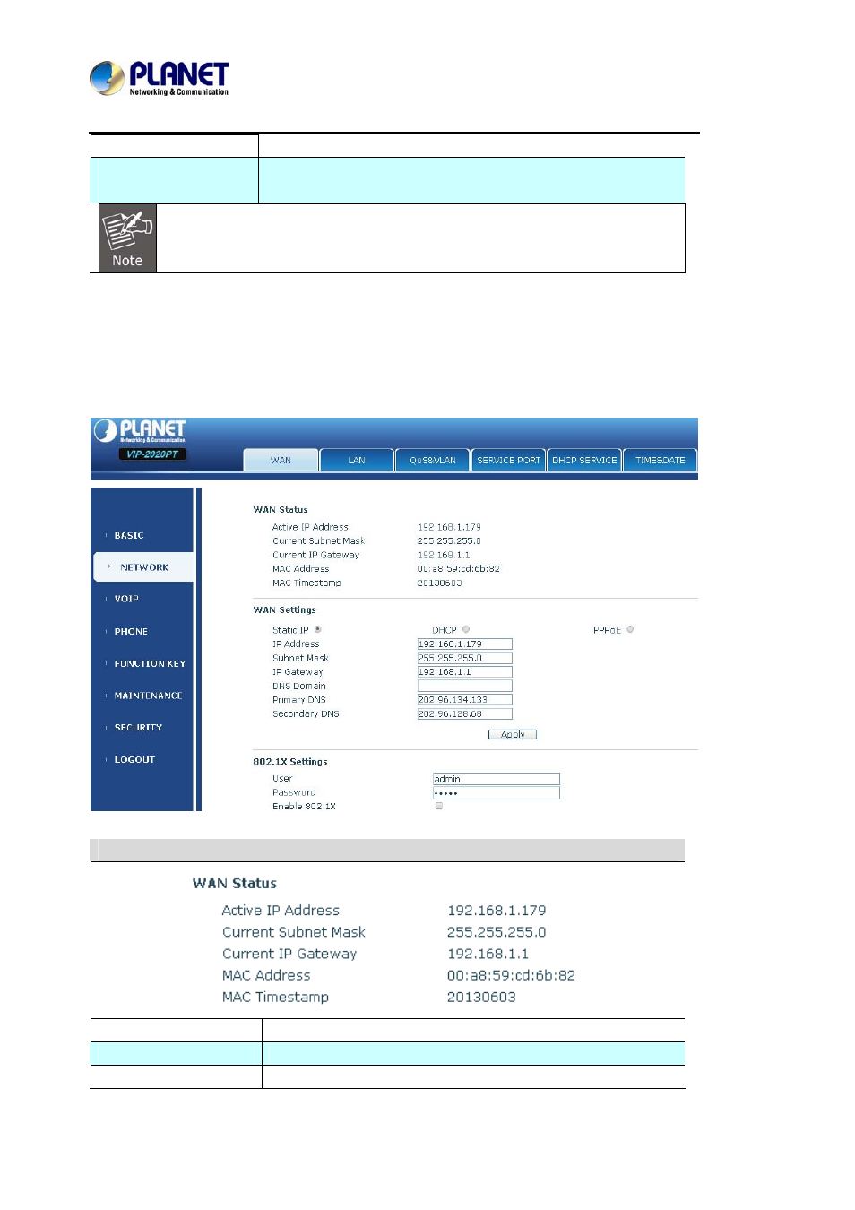 2 network, Network | PLANET VIP-2020PT User Manual | Page 50 / 107