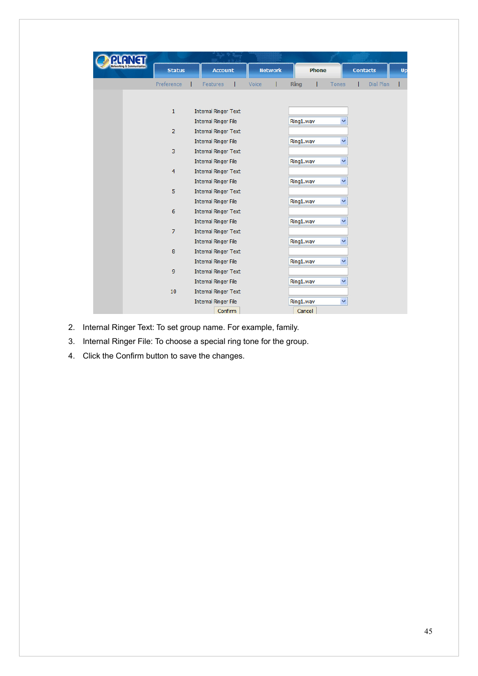 PLANET VIP-255PT User Manual | Page 45 / 53