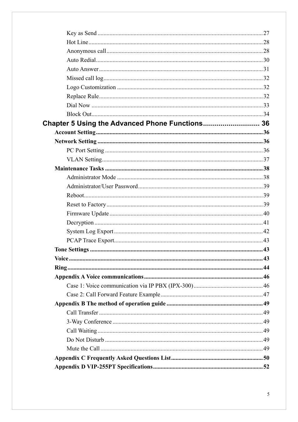 PLANET VIP-255PT User Manual | Page 5 / 53