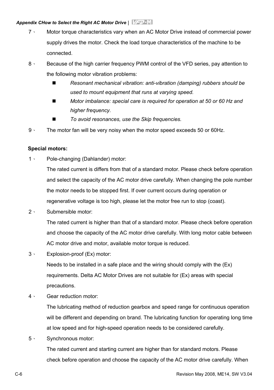 Delta Electronics VFD-M User Manual | Page 171 / 173