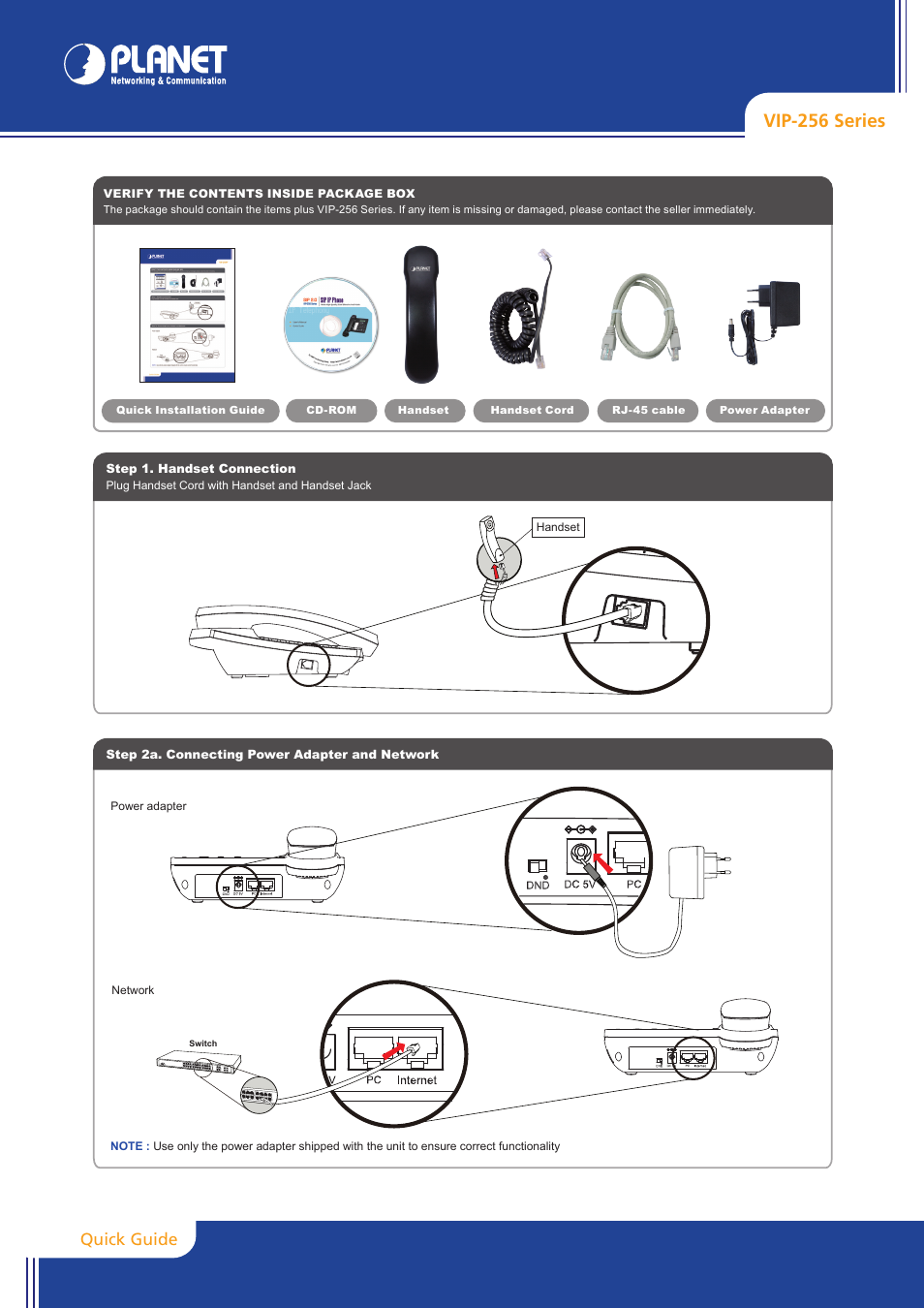 PLANET VIP-256PT User Manual | 2 pages