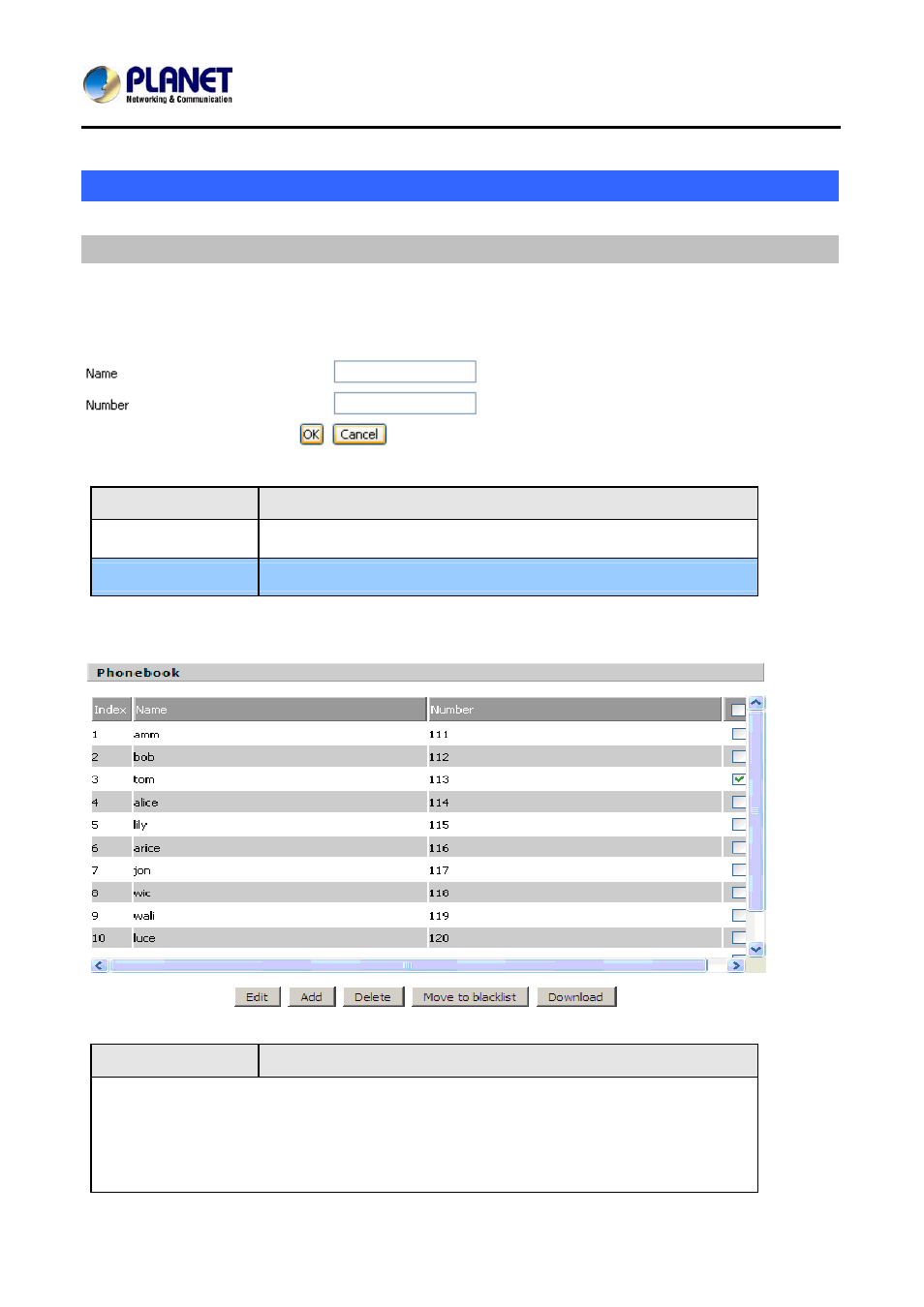 Phonebook | PLANET VIP-256PT User Manual | Page 47 / 64