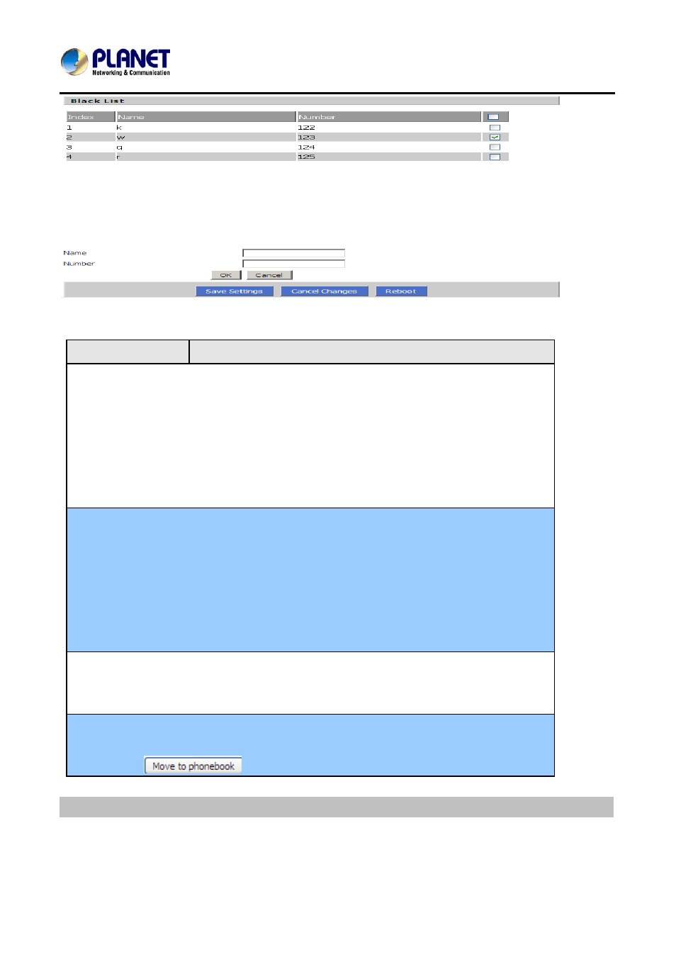 Call log | PLANET VIP-256PT User Manual | Page 49 / 64
